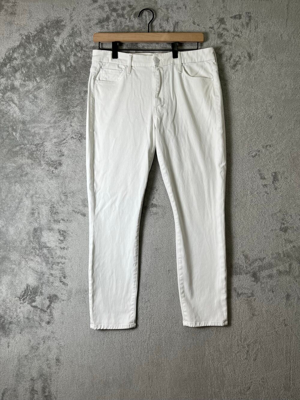 MOTHER The Looker Crop Glass Slipper White Clean Girl Quiet Luxury Minimalist 30